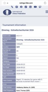 FIDE Turnier Information